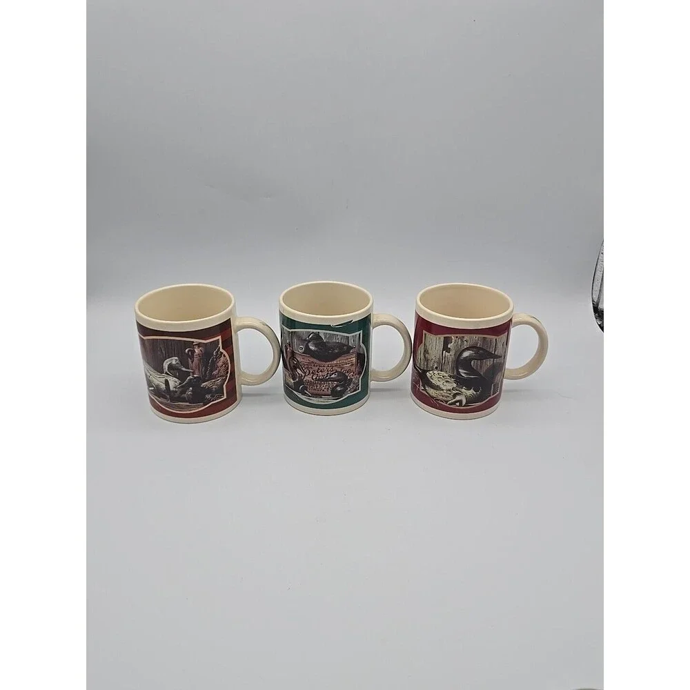 Vintagr Otagiri 1995 Donald Boncela Duck Decoy Coffee Mugs Set of 3 Enesco